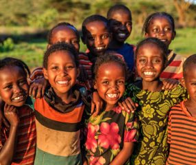Group of happy African children - Ethiopia, East Africa